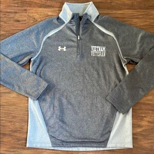 Under Armour Mens Gray 1/4 Zip Pullover Custom embroidered Sz M